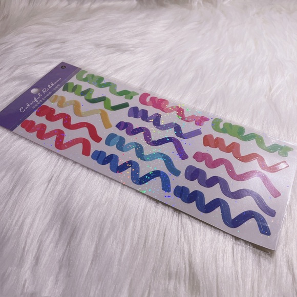 NEW Colourful Rainbow Ribbon Deco Stickers (Large Size) - Picture 3 of 4